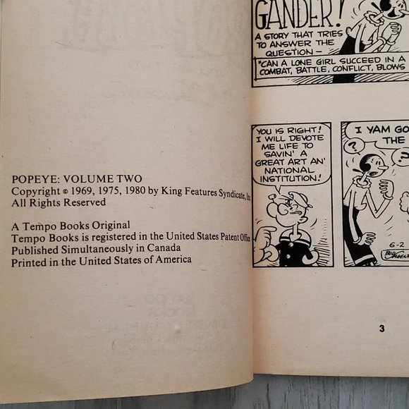 POPEYE THIMBLE THEATER PAPERBACK BOOK VOL 2 Cartoons Bud Sagendorf 1980 vintage - Picture 5 of 10